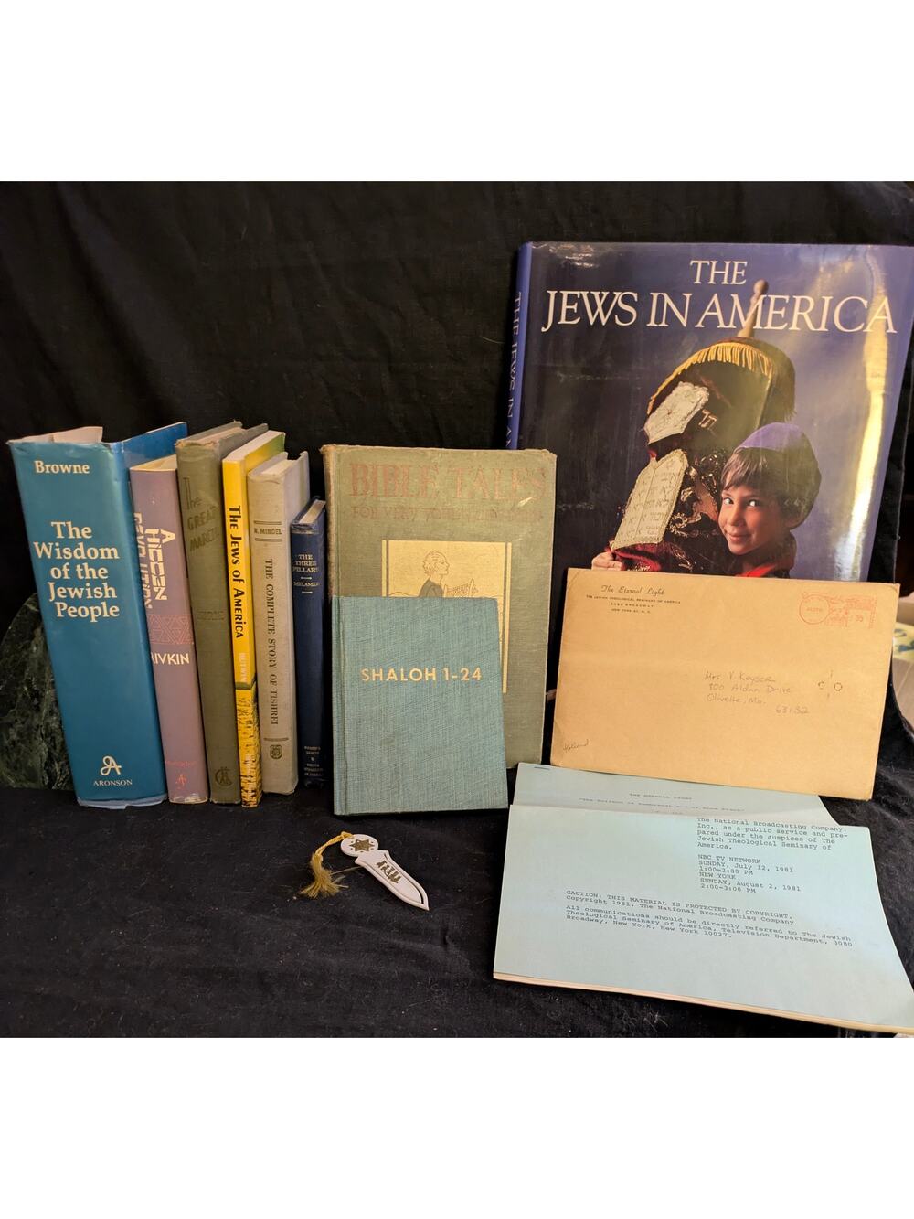 Vintage Jewish Book Lot 1930s–1980s Tishrei Shaloh Signed Religious Books